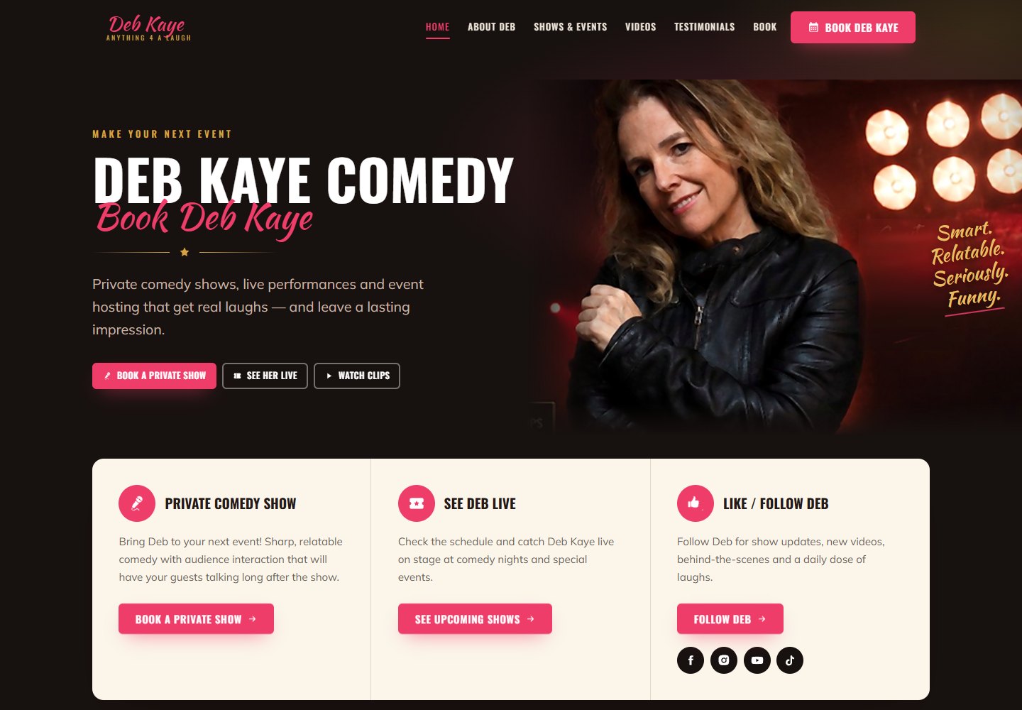 Deb Kaye website homepage