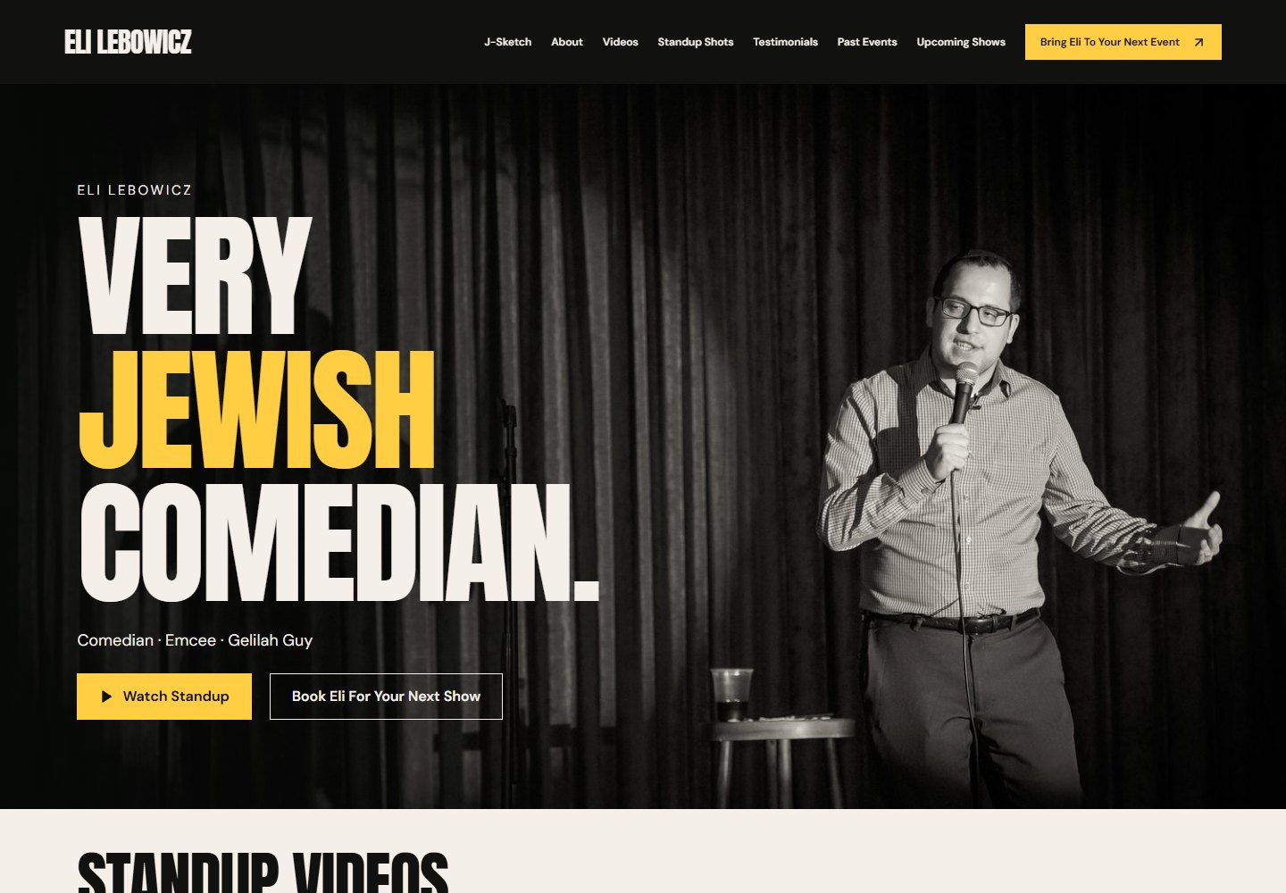 Eli Lebowicz's stand-up website