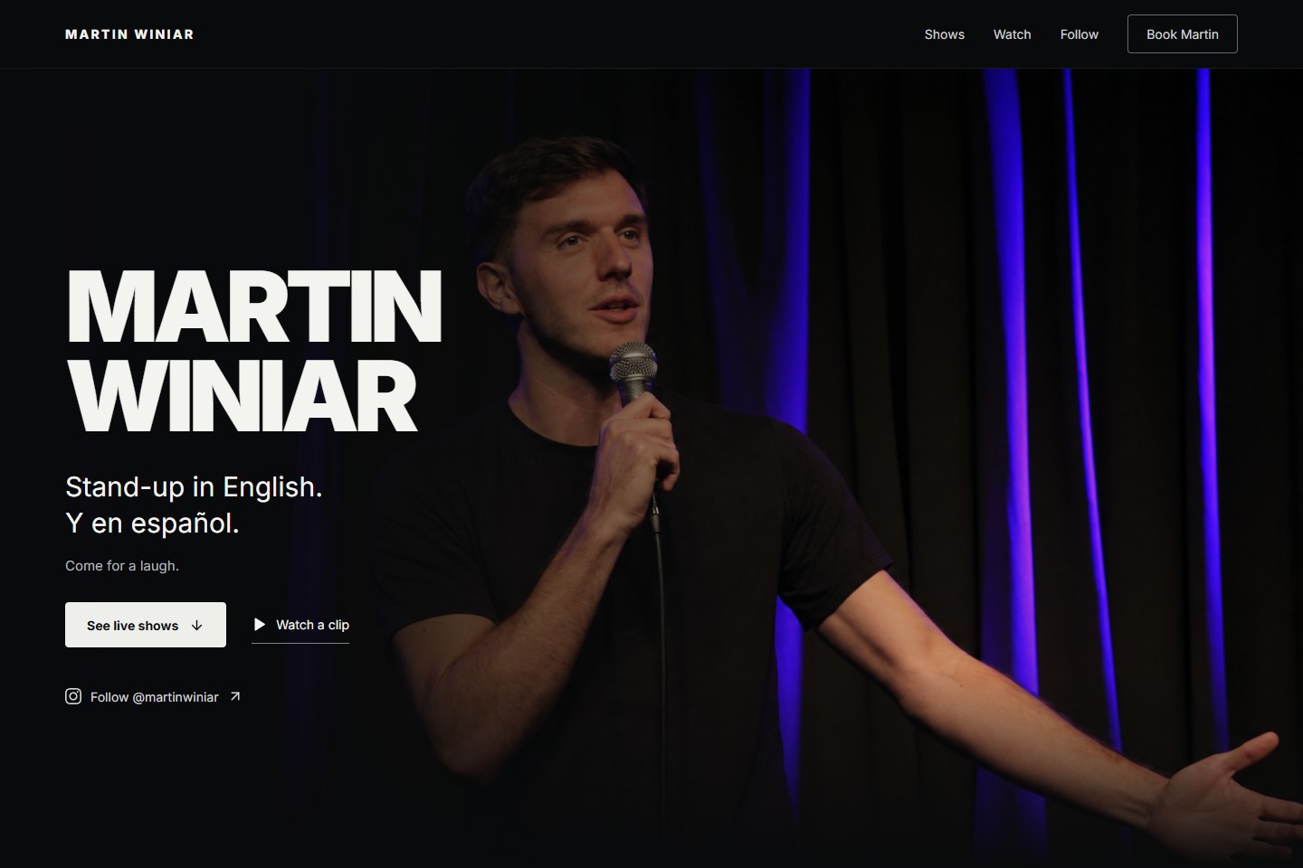 Martin Winiar website homepage